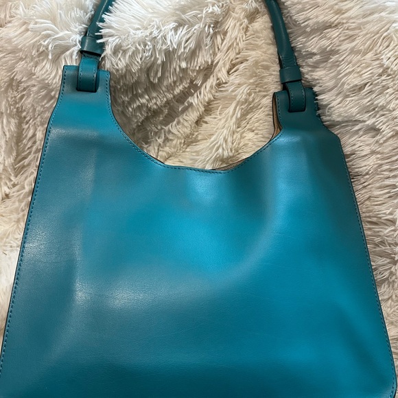 🔥PRICE DROP🔥NEW!! Lodis Blue Shoulder Bag with Glossy Finish - Picture 5 of 9